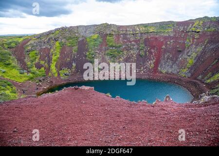 Lac Kerid Crater en Islande Banque D'Images