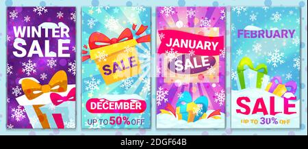 Affiche promotionnelle – rabais d'hiver Illustration de Vecteur