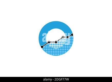 logo d'analyse de cercle, logo commercial, logo financier, illustration de symbole graphique croissant Illustration de Vecteur