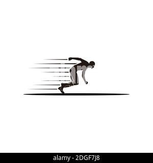 Motif d'illustration de la course à pied silhouette rapide Illustration de Vecteur