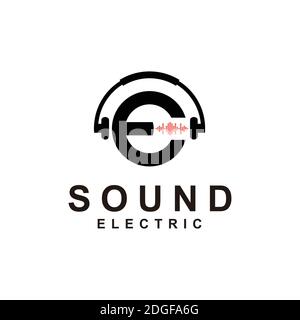 Modèle de conception de logo électrique Sound Wave Illustration de Vecteur