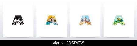 Logo Farm On Letter Design A Illustration de Vecteur