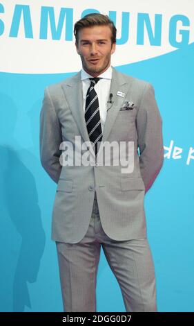 David Beckham aux Jeux Olympiques de tous avec Samsung Launch, Canary Wharf, Londres. Banque D'Images