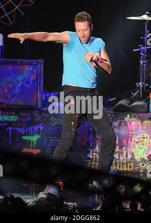 Chris Martin de Coldplay au MTV European Music Awards 2011, Odyssey Arena, Belfast. Banque D'Images