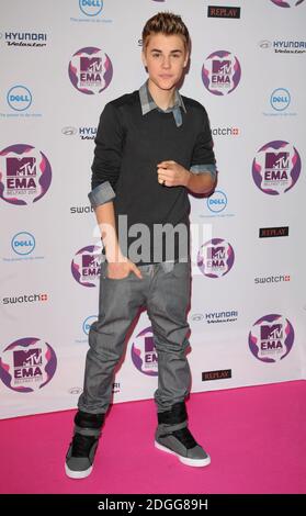 Justin Bieber au MTV European Music Awards 2011, The Odyssey Arena, Belfast. Banque D'Images