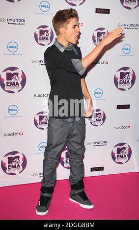 Justin Bieber au MTV European Music Awards 2011, Odyssey Arena, Belfast. Banque D'Images