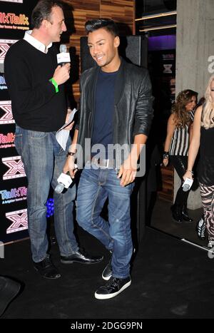 Marcus Collins au TalkTalk X Factor Secret Gig, Soho, Londres. Banque D'Images