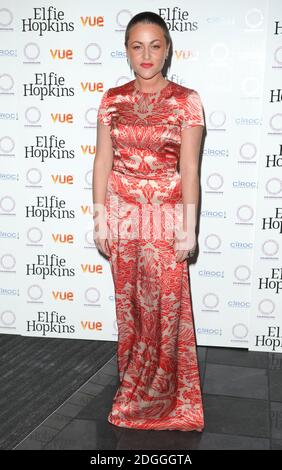 Jaime Winstone arrive à la première britannique d'Elfie Hopkins, vue Cinema, Leicester Square. Banque D'Images