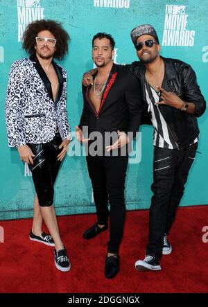 LMFAO arrive aux MTV film Awards 2012, Universal City, Los Angeles. Banque D'Images