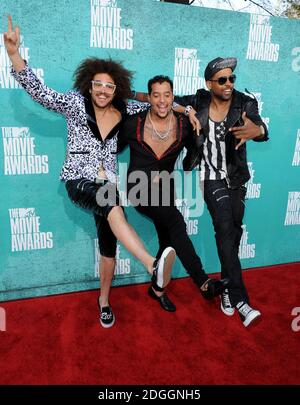 LMFAO arrive aux MTV film Awards 2012, Universal City, Los Angeles. Banque D'Images