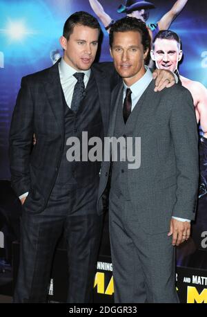 Channing Tatum et Matthew McConaughey arrivent au Magic Mike screening, à l'hôtel Mayfair, à Londres. Banque D'Images