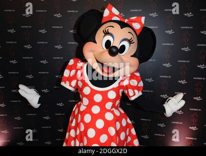 Minnie Mouse au lancement de la collection inspirée par Minnie Mouse, où les designers ont créé un certain nombre de « Minnie must Haves » pour former la collection pour Disney. Les dessins doivent être vendus à des fins caritatives par vente aux enchères. Partie de la semaine de la mode de Londres SS13, Londres. Banque D'Images