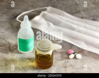 Articles pour le traitement de la grippe, les maladies respiratoires Banque D'Images