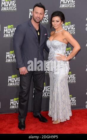 Jennifer « JWoww » Farley arrive aux MTV Movie Awards 2013, Sony Pictures Studios, Culver City, Los Angeles. Banque D'Images