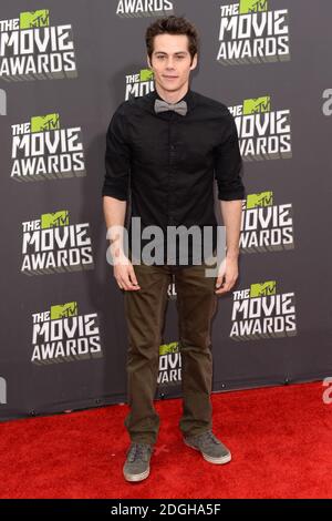 Dylan O'Brien arrive aux MTV Movie Awards 2013, Sony Pictures Studios, Culver City, Los Angeles. Banque D'Images