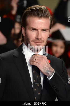 David Beckham arrive à la première mondiale de classe de 92, Odeon West End, Leicester Square, Londres. Banque D'Images