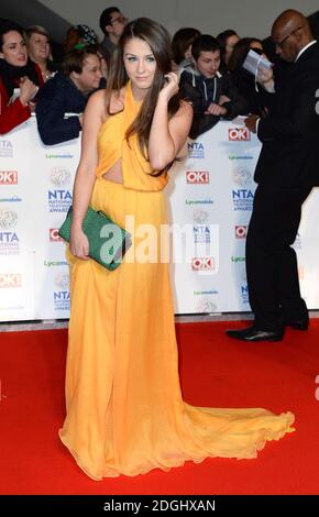 Brook Vincent arrive aux National Television Awards 2014, O2 Arena, Greenwich, Londres. Banque D'Images