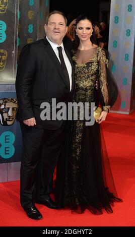 Harvey Weinstein et Georgina Chapman arrivent aux EE British Academy film Awards 2014, à l'Opéra Royal, Bow Street, Londres. Banque D'Images