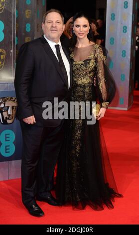 Harvey Weinstein et Georgina Chapman arrivent aux EE British Academy film Awards 2014, à l'Opéra Royal, Bow Street, Londres. Banque D'Images