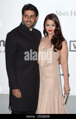 Aishwarya Rai et son mari Abhishek Bachchan participant au gala de l'amfAR, Hôtel du Cap, Antibes, qui fait partie du 67ème Festival de Cannes. Banque D'Images