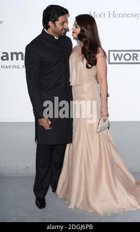 Aishwarya Rai et son mari Abhishek Bachchan participant au gala de l'amfAR, Hôtel du Cap, Antibes, qui fait partie du 67ème Festival de Cannes. Banque D'Images