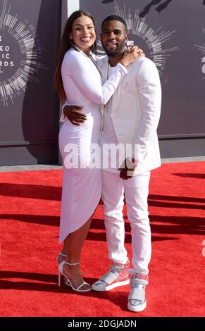 Jordin Sparks et Jason Derulo arrivent aux MTV Video Music Awards 2014, The Forum, Inglewood, Los Angeles. Banque D'Images