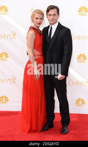 Claire Danes et Hugh Dancy arrivent aux EMMY Awards 2014, Nokia Live, Los Angeles. Banque D'Images