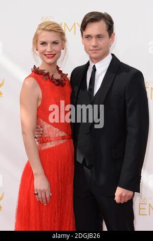 Claire Danes et Hugh Dancy arrivent aux EMMY Awards 2014, Nokia Live, Los Angeles. Banque D'Images