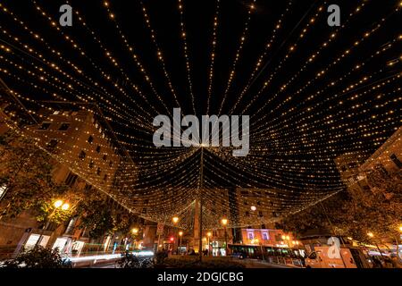 Illuminations de Noël dans la ville de Palma de Majorque, Espagne Banque D'Images