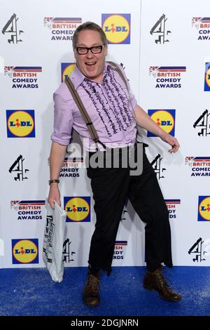 Vic Reeves arrive aux British Comedy Awards 2014 qui se tiennent à Fountain Studios, Wembley, Londres Banque D'Images