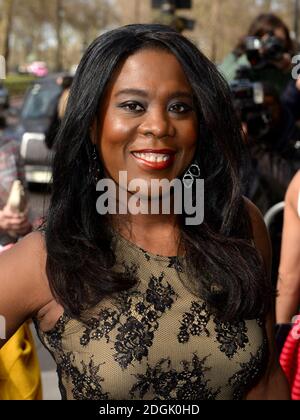 Tessa Sanderson assistant aux prix TRIC 2015 à l'hôtel Grosvenor House de Londres. Banque D'Images