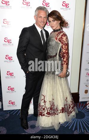 Gary et Danielle Lineker assistent aux British Asian Awards 2015 au Grosvenor House Hotel, Londres. Banque D'Images