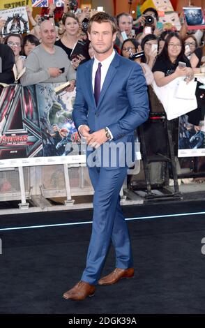 Chris Hemsworth (Thor) assistant à Marvel Avengers: The Age of Ultron European film Premiere au vue Cinema à Westfield, Londres Banque D'Images