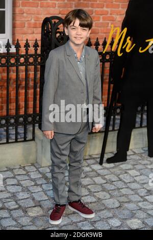 Milo Parker assistant à la première du film britannique de M. Holmes tenue à l'Odeon Cinema Kensington, Londres (crédit obligatoire : DOUG PETERS/ EMPICS Entertainment) Banque D'Images