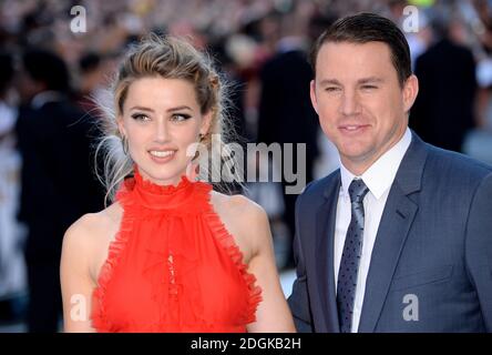 Amber Heard et Channing Tatum participant à la première Magic Mike XXL qui s'est tenue au vue West End, 3 Cranbourn Street, Leicester Square, Londres. Banque D'Images