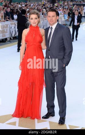 Amber Heard et Channing Tatum participant à la première Magic Mike XXL qui s'est tenue au vue West End, 3 Cranbourn Street, Leicester Square, Londres. Banque D'Images