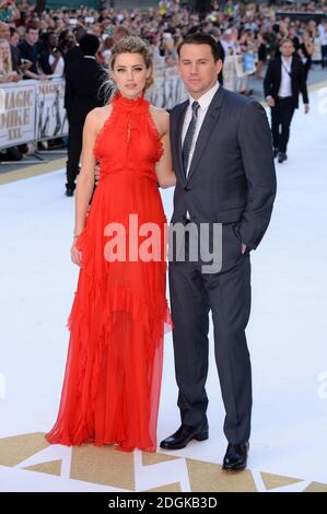 Amber Heard et Channing Tatum participant à la première Magic Mike XXL qui s'est tenue au vue West End, 3 Cranbourn Street, Leicester Square, Londres. Banque D'Images