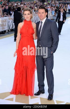 Amber Heard et Channing Tatum participant à la première Magic Mike XXL qui s'est tenue au vue West End, 3 Cranbourn Street, Leicester Square, Londres. Banque D'Images