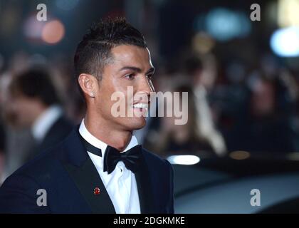 Cristiano Ronaldo assiste à la première mondiale de Ronaldo au vue West End Cinema à Leicester Square, Londres. Banque D'Images