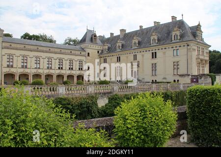 château médiéval et renaissance à brézé en france Banque D'Images