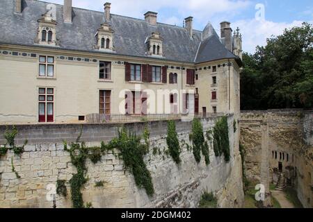 château médiéval et renaissance à brézé en france Banque D'Images