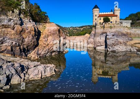 France, Loire (42), Saint-Priest-la-Roche, Château de la Roche sur la Loire, Vallée de la Loire Banque D'Images