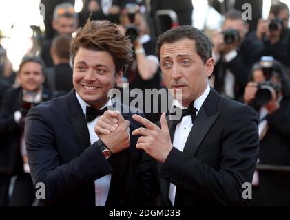 Gad Elmaleh et keV Adams assistent à la première d'elle au Palais de Fetival, Cannes. Partie du 69e Festival de Cannes en France. (Crédit obligatoire : Doug Peters/EMPICS Entertainment) Banque D'Images