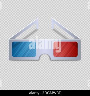 Lunettes 3D sur fond transparent. Illustration vectorielle. SPE 10 Illustration de Vecteur