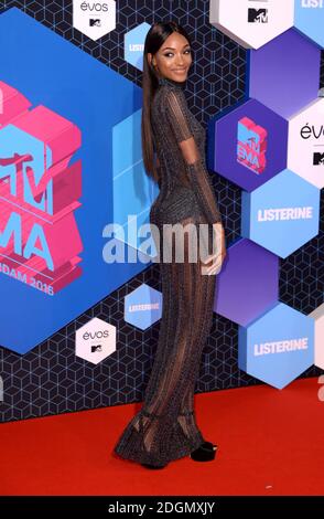 Jourdan Dunn participant aux MTV Europe Music Awards 2016 à la Rotterdam Ahoy Arena, Rotterdam, pays-Bas Banque D'Images