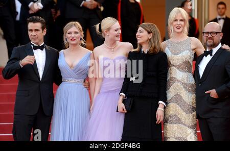 (De gauche à droite) Colin Farrell, Kirsten Dunst, Ellle Fanning, Sofia Coppola et elle Fanning assistent à la première du spectacle au Grand Théâtre lors du 70e Festival de Cannes en France. Le crédit photo devrait se lire comme suit : Doug Peters/EMPICS Entertainment Banque D'Images