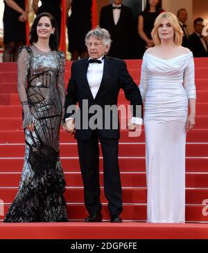 EVA Green, Roman Polanski et sa femme Emmanuelle Seigner assistent à la photo de la première de True Story, dans le cadre du 70e Festival de Cannes Banque D'Images