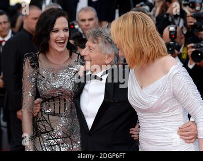 EVA Green, Roman Polanski et sa femme Emmanuelle Seigner assistent à la photo de la première de True Story, dans le cadre du 70e Festival de Cannes Banque D'Images