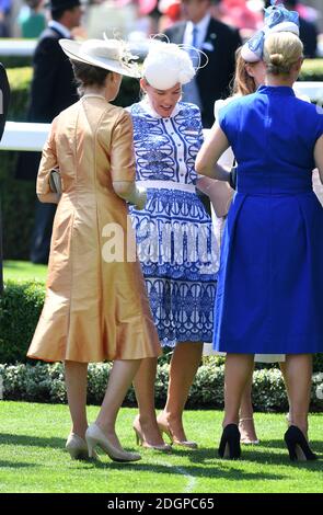 Princesse Anne, Autumn Phillips et Zara Phillips pendant la première journée de Royal Ascot à l'hippodrome d'Ascot, Londres Banque D'Images