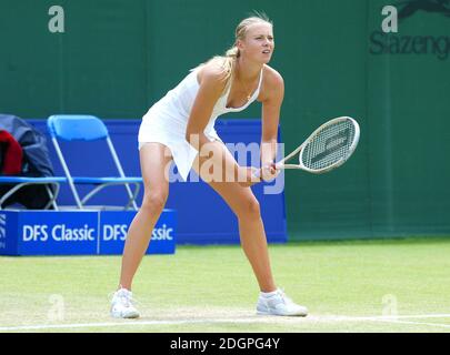 Maria Sharapova remporte sa quart de finale au tournoi de tennis féminin DFS Classic à Edgbaston, Birmingham. Doug Peters/allactiondigital.com Banque D'Images